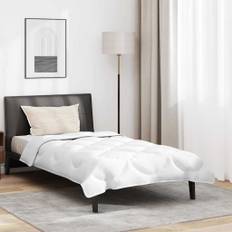 vidaXL Duntäcke med kudde med kudde 2 pcs Vit 155 x 200 cm Mikrofiber