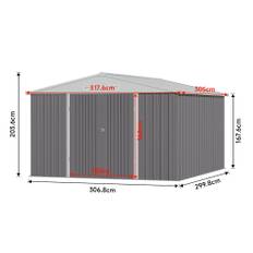 【Breeins】10 x 10 FT outdoor metal storage shed with floor frame base, galvanized steel garden shed