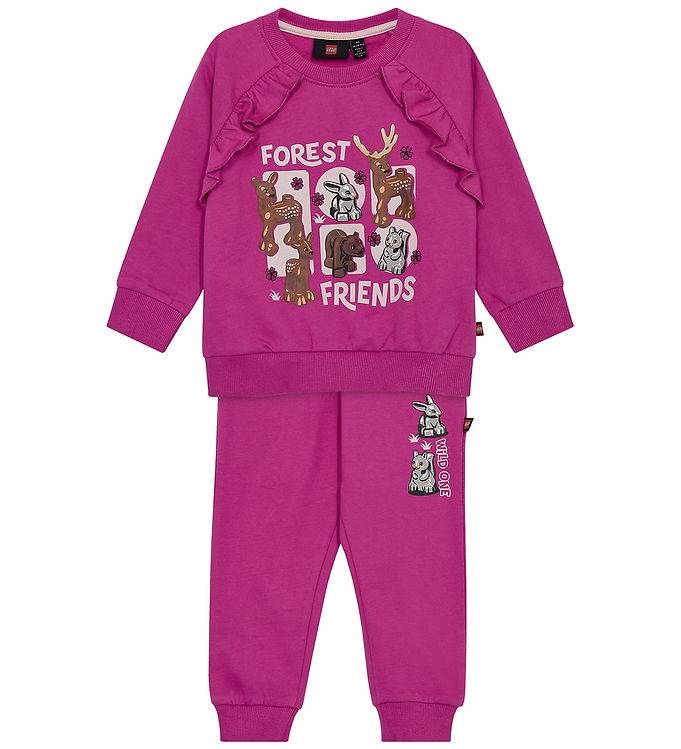 LEGO® Wear Duplo Sweatset - LwSanyu - Rosa m. Djur - LEGO® Wear - 2 år (92) - Sweatset