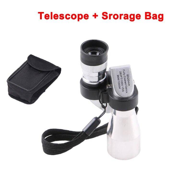 Mobiltelefon Teleskop 8x20 HD Night Vision Minificka Zoom Monokular Teleskop Utomhus Jakt Camping Kikare Teleskop