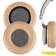 GEEKRIA QuickFit Ersättande öronkuddar för Bang & Olufsen Beoplay H4, H6, H7, H9, H9i, HX, portala hörlurar öronkuddar, headset öronkuddar, öronkåpor, reparationsdelar (Khaki/ingen plastklämma)