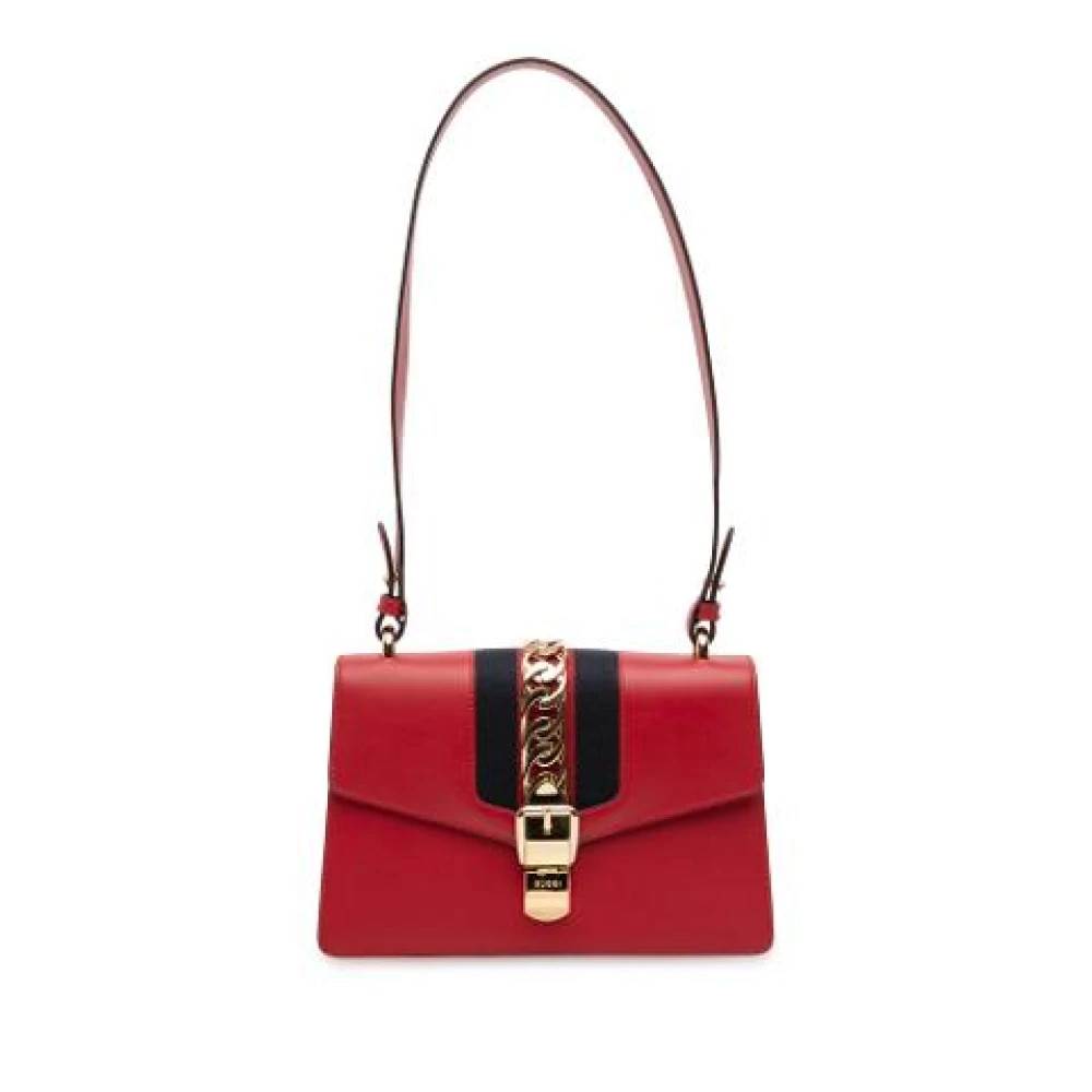 Gucci Vintage Pre-owned Sylvie Skuldertaske - Vintage - Dame - Rød - ONE SIZE - Uld