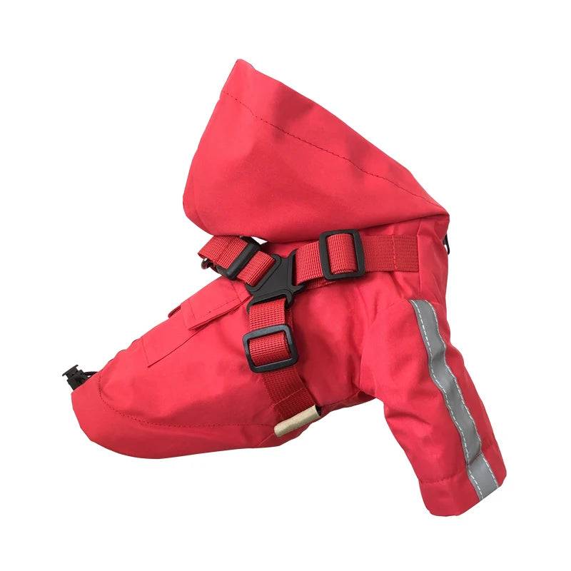 Reflective Waterproof Dog Raincoat with Built-In Harness - Red / S / SPC (S)
