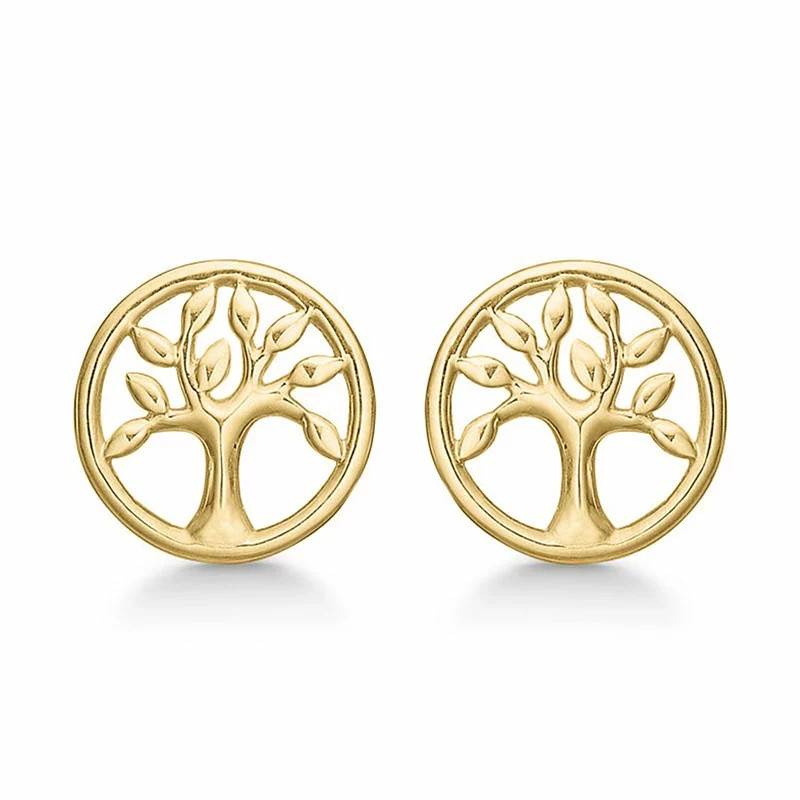 7,5 mm Støvring Design livets træ øreringe i 8 karat guld - Livets træ smykker