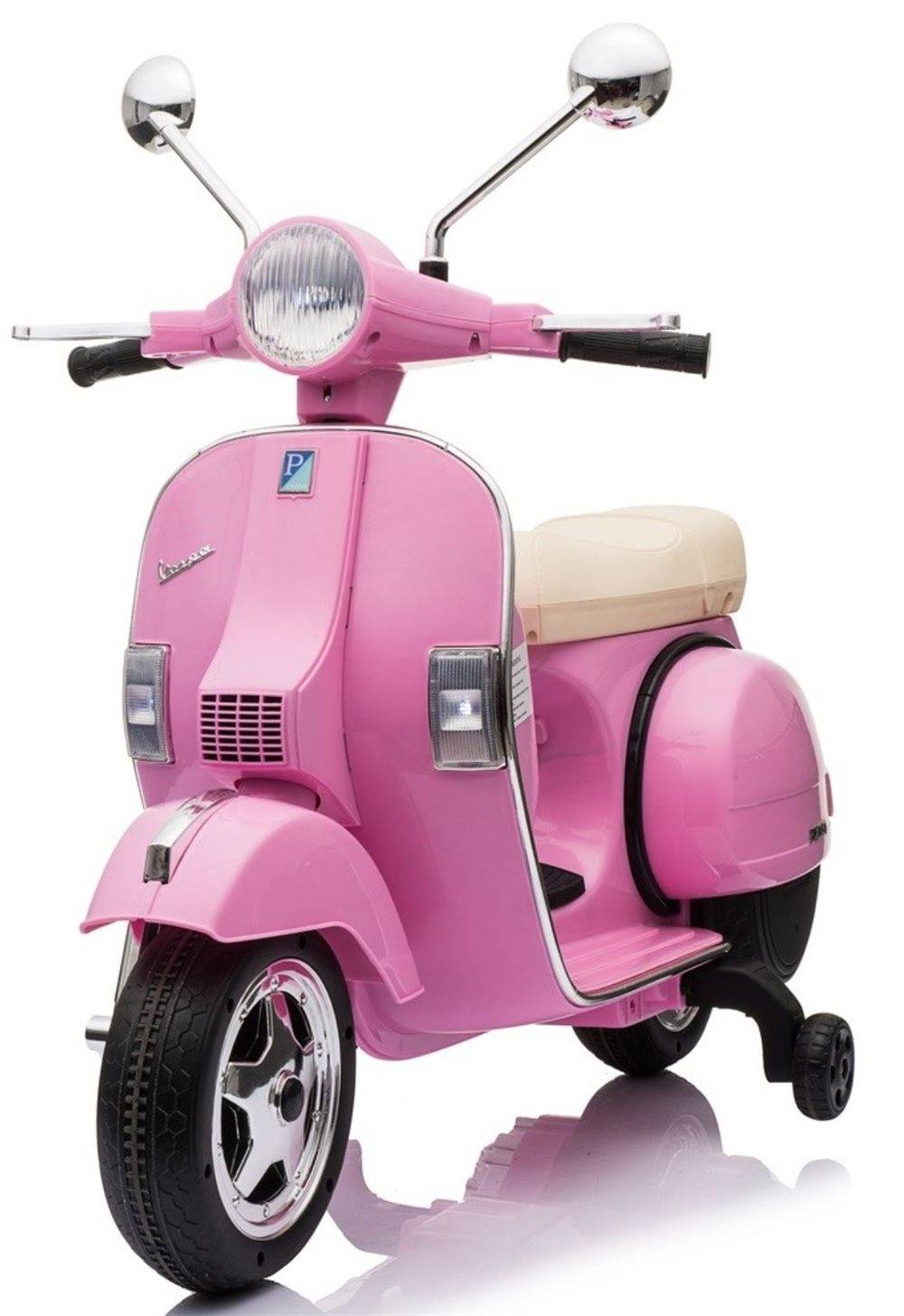 El-Scooter til børn - Vespa PX150 Lyserød 12V - Med lys og musik