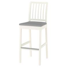 IKEA - EKEDALEN barstol, hvid/Orrsta lysegrå, 75 cm