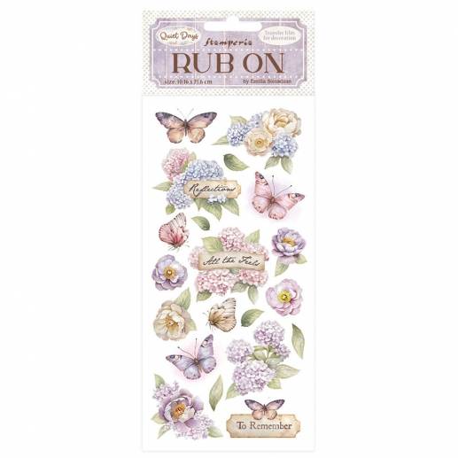 Rub Ons - Quiet Days - Hydrangea and Butterfly - Stamperia