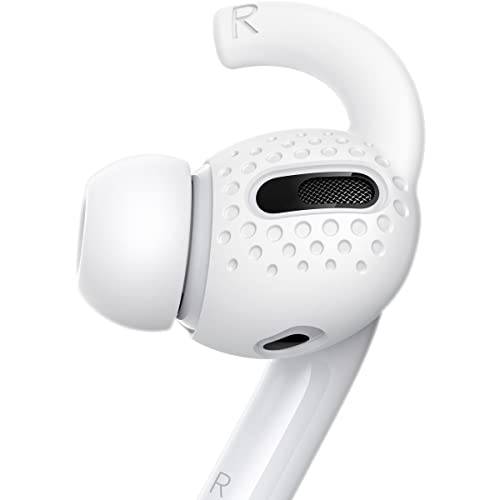 Gcioii 3 par AirPods Pro öronkrokar skydd [tillagd förvaringsväska] uppgraderade halkfria sport öronskydd tillbehör kompatibla med Apple AirPods Pro Generation 1 (vit)