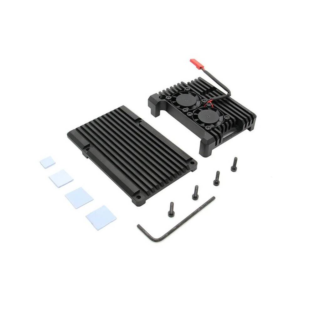 Aluminum Metal Case for Raspberry Pi 3 Model B 3B Aluminum Case Box with Dual Fan Heat Sink