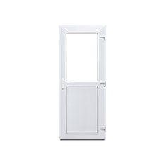 Plast Facadedør - ½ Klart Glas 80 x 180 Højre Ud (HU)