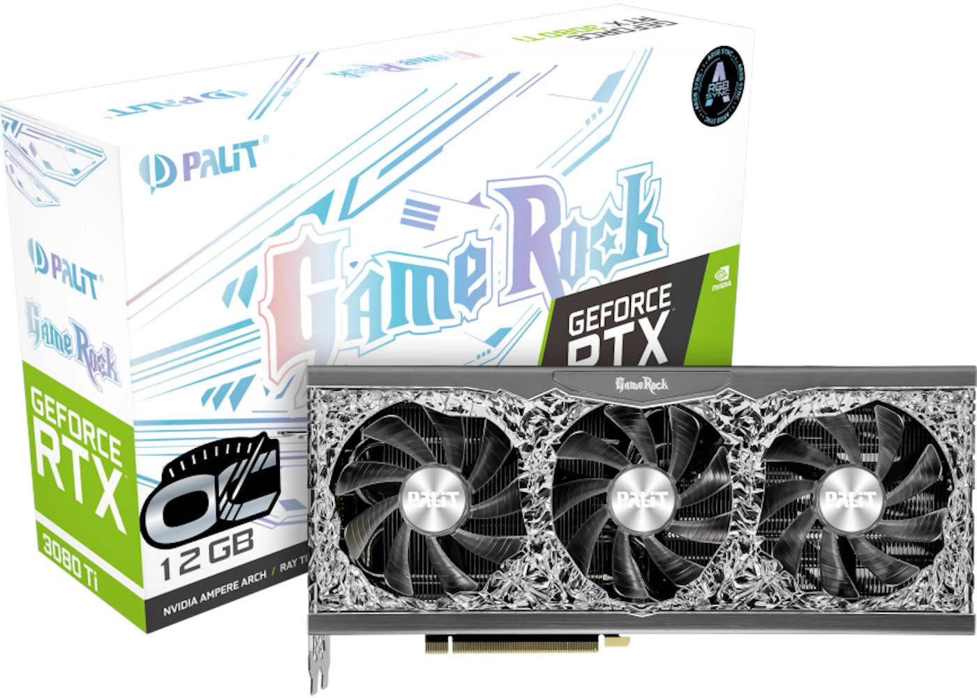 NVIDIA Palit GeForce RTX 3080 Ti GameRock 12G OC Graphics Card (NED308TT19KB-1020G) - One Size (One Size)