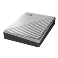 WD My Passport Ultra for Mac WDBPMV0050BSL - Harddisk - krypteret - 5 TB - ekstern (bærbar) - USB 3.1 (USB-C stikforbindelse) - 256-bit AES - sølv