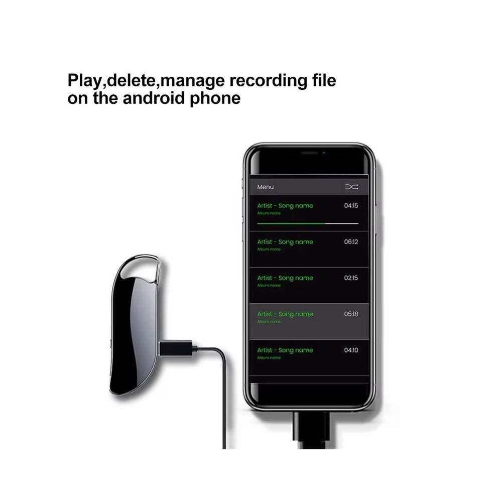 V11 32GB Voice Activated Recorder One Button Record MP3 Player Audio Dictaphone for Interview Meeting Black