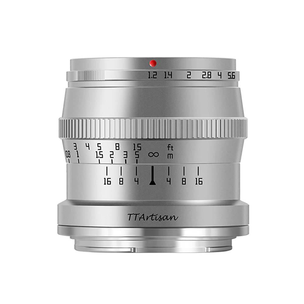 TTArtisan 50mm Lens for Sony Cameras NEX5C F1.2 APS-C E-Mount A5000, A5100, A6000, A6100, A6300, A6400, A6500, A6600, NEX-3, NEX-3N, NEX-3R, NEX-5T,
