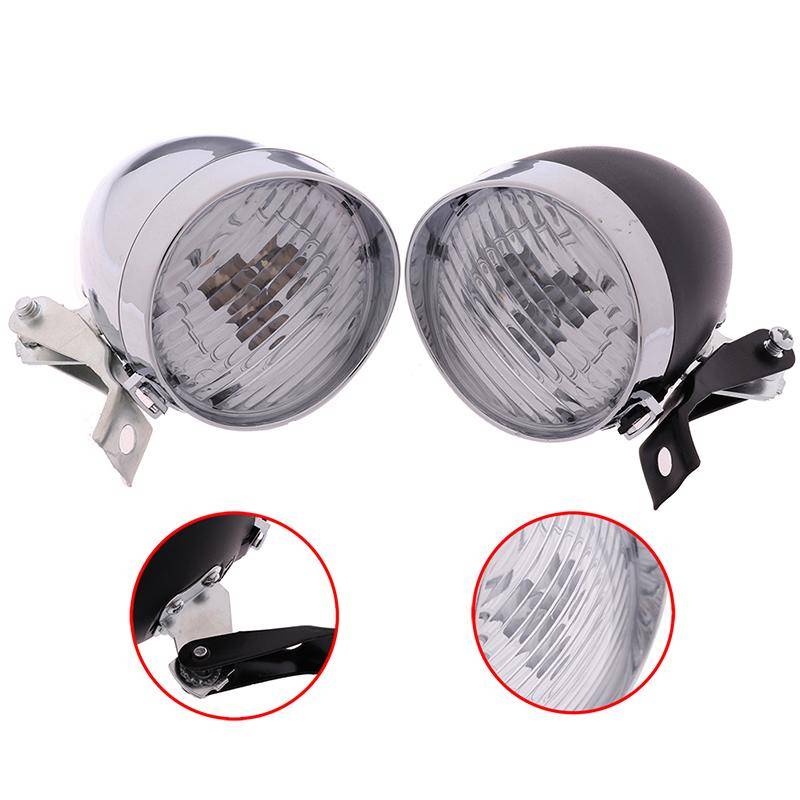 3 Led Retro Cykel Cykel Framljus Strålkastare Vintage ficklampa Lampa svart