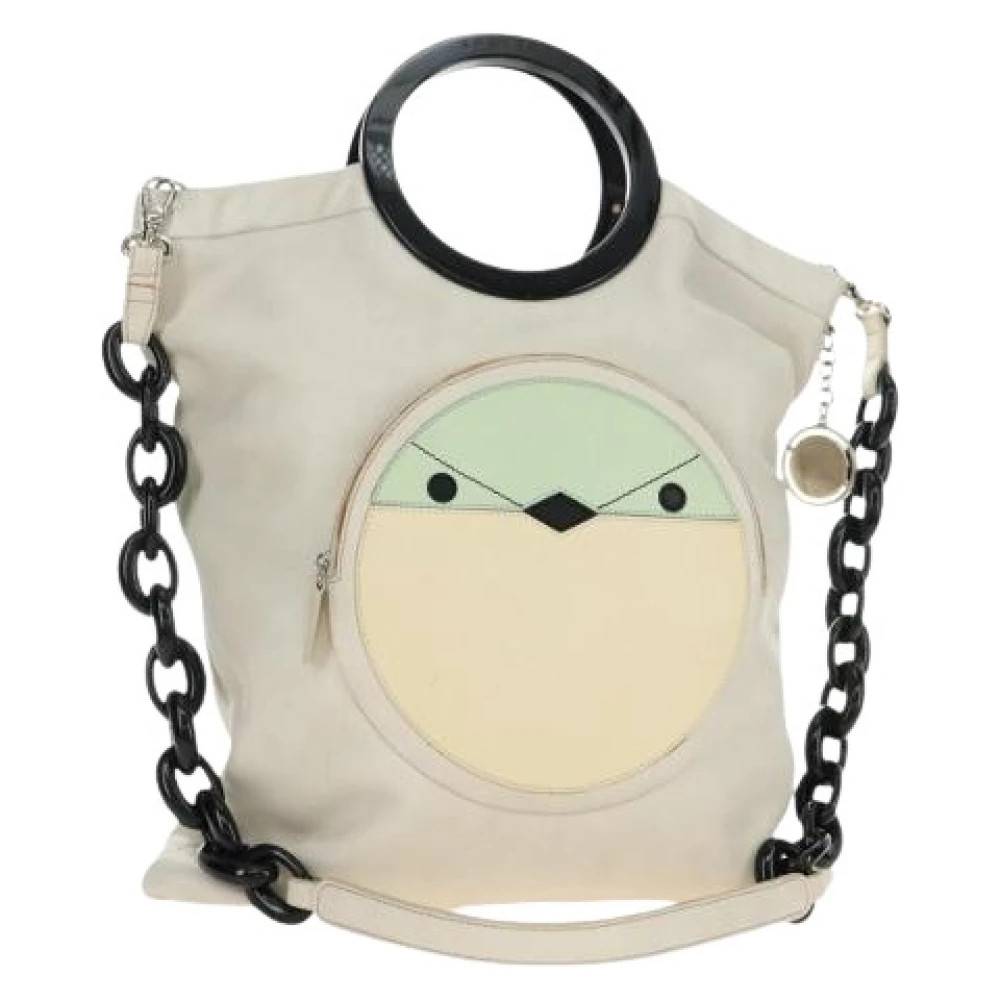 Celine Vintage Pre-owned Vintage Skuldertaske - Vintage - Dame - Hvid - ONE SIZE - Uld