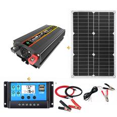 8000W Solomvandlare Kit Solkraftsystem Med 18W Solpanel 30A Solcontroller för Camping, RV Resa, Jakt och Fiske