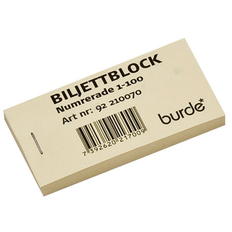 Biljettblock 1-100 gul