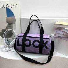 Gymväska/Yogaväska i nylon/Kortdistansresväska/Basketträningsväska med bokstavsdekoration, unisex Back To School For Travel Gymväska För Camping Kryss - Blåröd