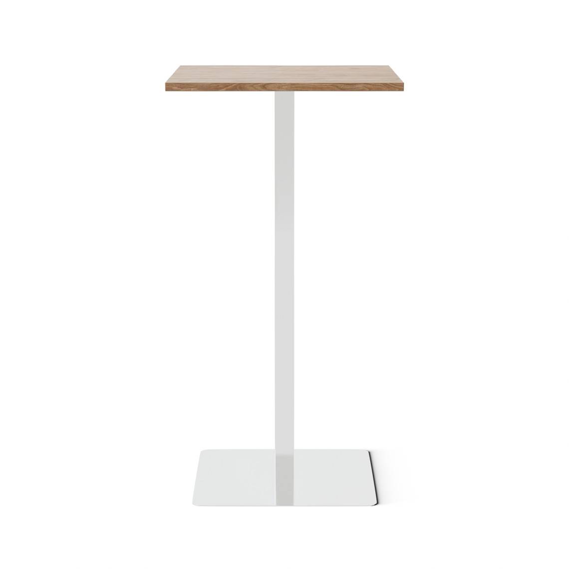 Ståbord Kvadrat, Storlek 60x60 cm, Bordsskiva Valnöt, Stativ Polerat stål