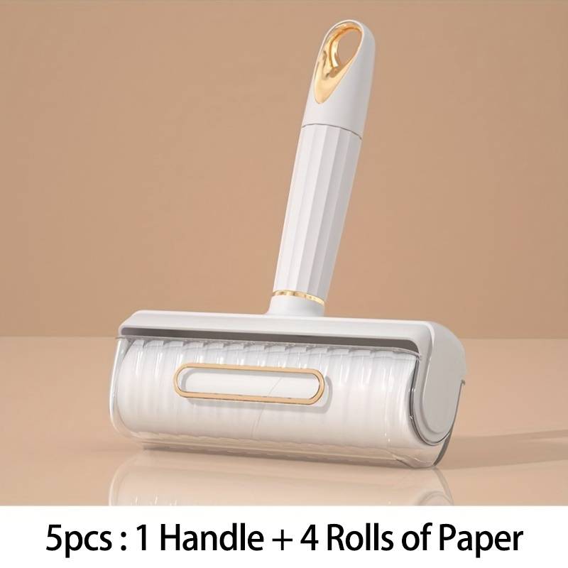 5pcs-pack Heavy Duty Tear-off Lint Roller Set With Adhesive Paper- Strong Adhesive Fabric Lint Remover For Clothes, Furniture, Sheets, Pet Hair, Carpet