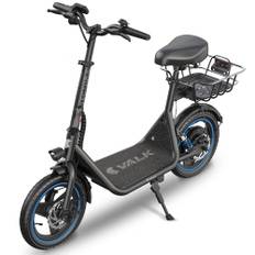 Electric Scooters Valk Electric Scooter With Seat 30Km Range Disc Brakes 14' Tyres Motorised Escooter For Adults Teens Commuter One Size vit