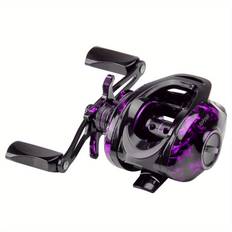 TEMU Haut Ton Baitcasting Fishing Reels, Snow Demon Beginner's Edition, Baitcaster Reel, 17.64 Lbs Max Drag, 7.2:1 Gear Ratio 4+1bb, Fresh Water, Saltwater Fishing, Purple