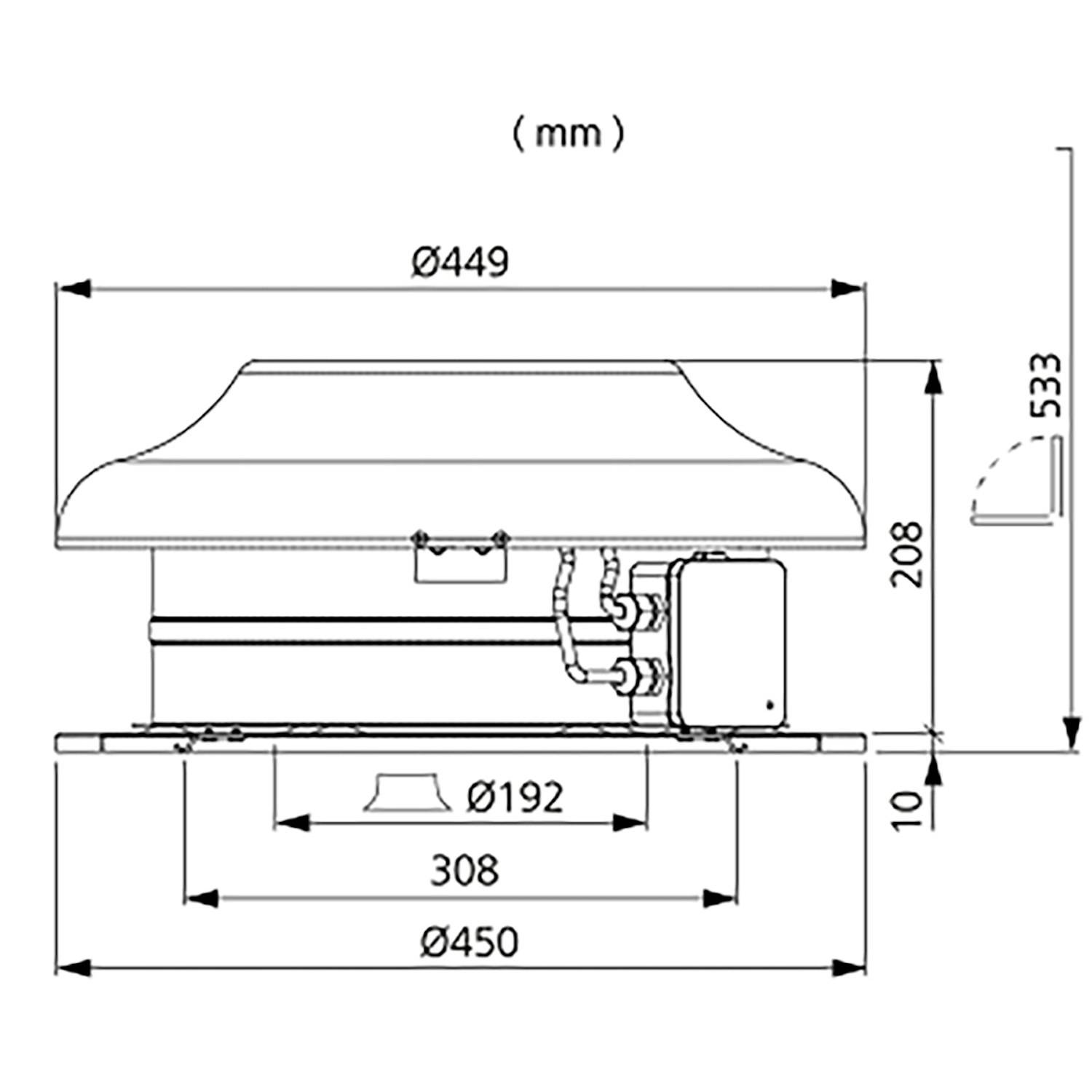 Takfläkt Östberg Tkc 300 A Svart 400 mm, 259 l/s