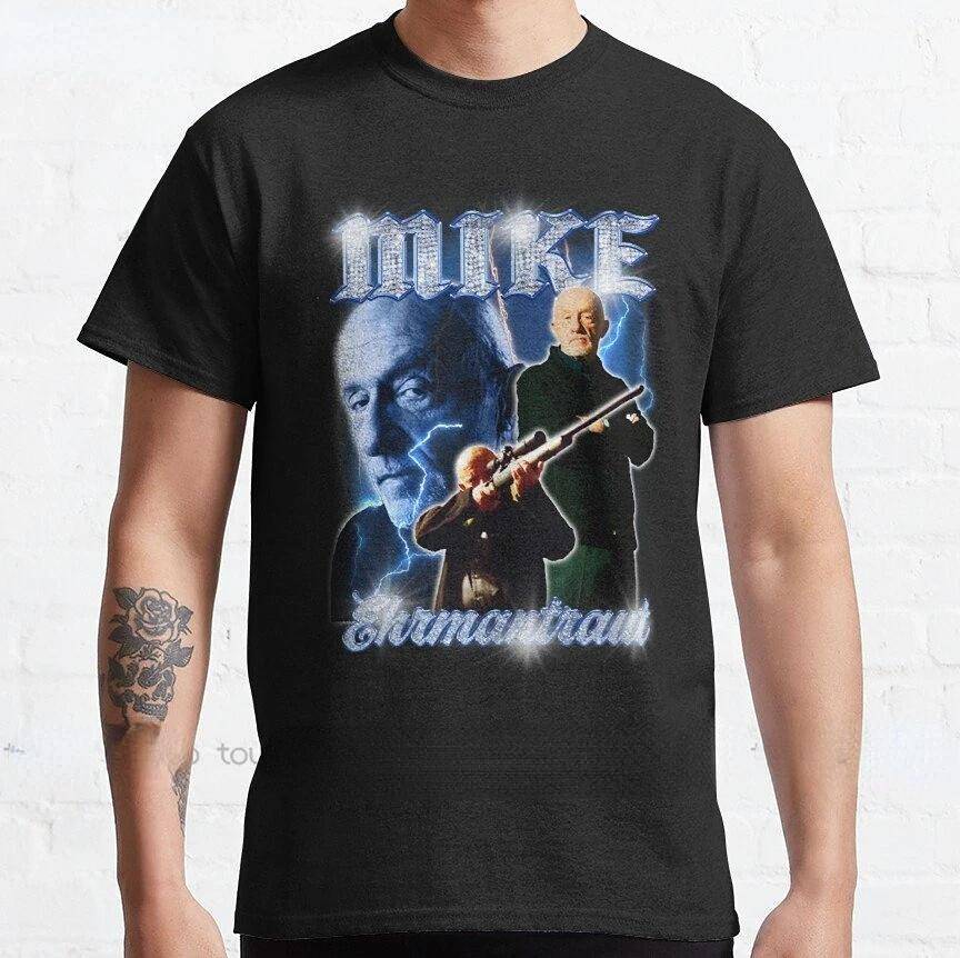 Mike Ehrmantraut Breaking Bad Vintage 90-tal Retro Bootleg Better Call Saul Klassisk T-shirt Herr Patriotisk Skjorta Kvalitetstopp cm gray