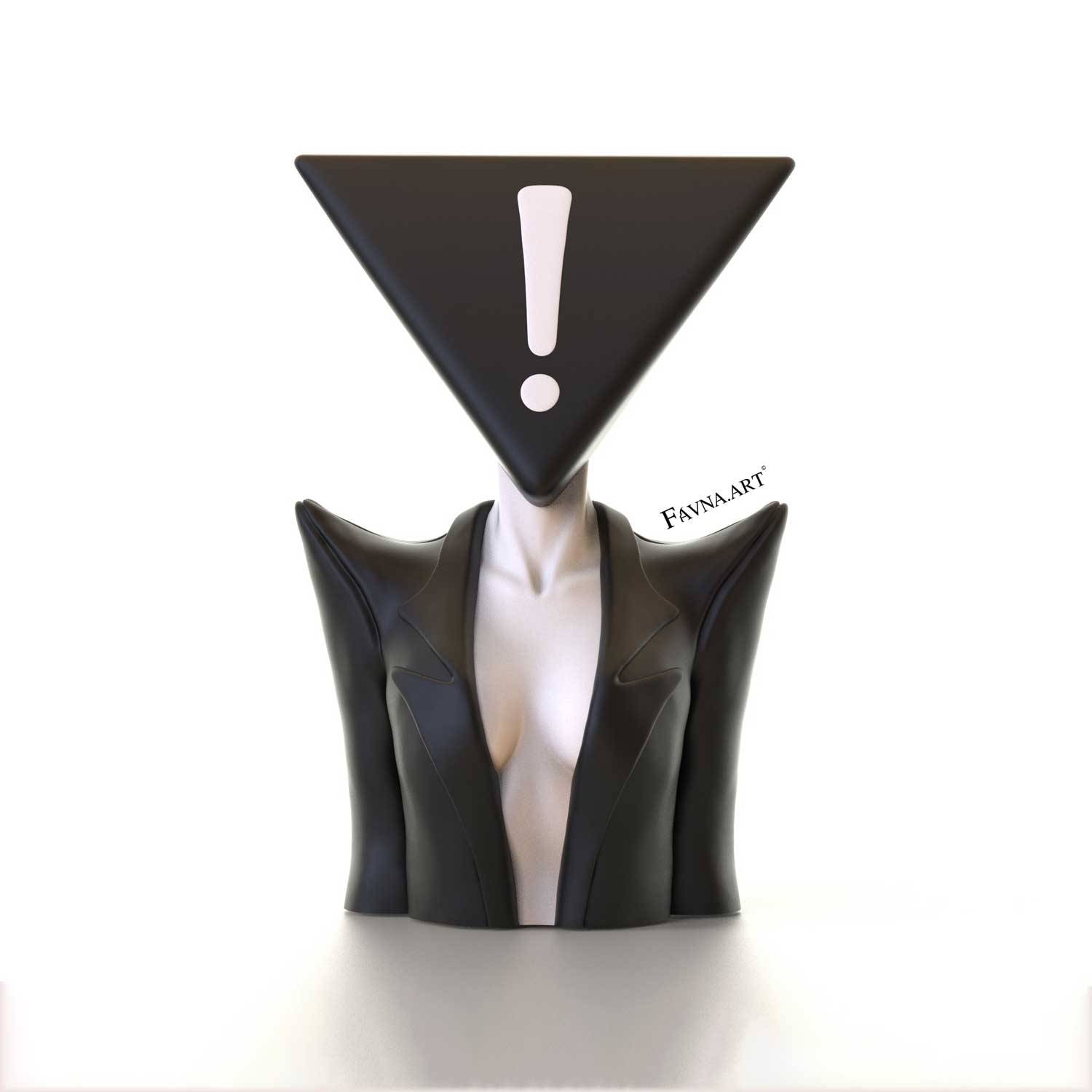 Conceptual Modern Sculpture “All-consuming Answer” - H: 45 cm / 17.7 inch / Black
