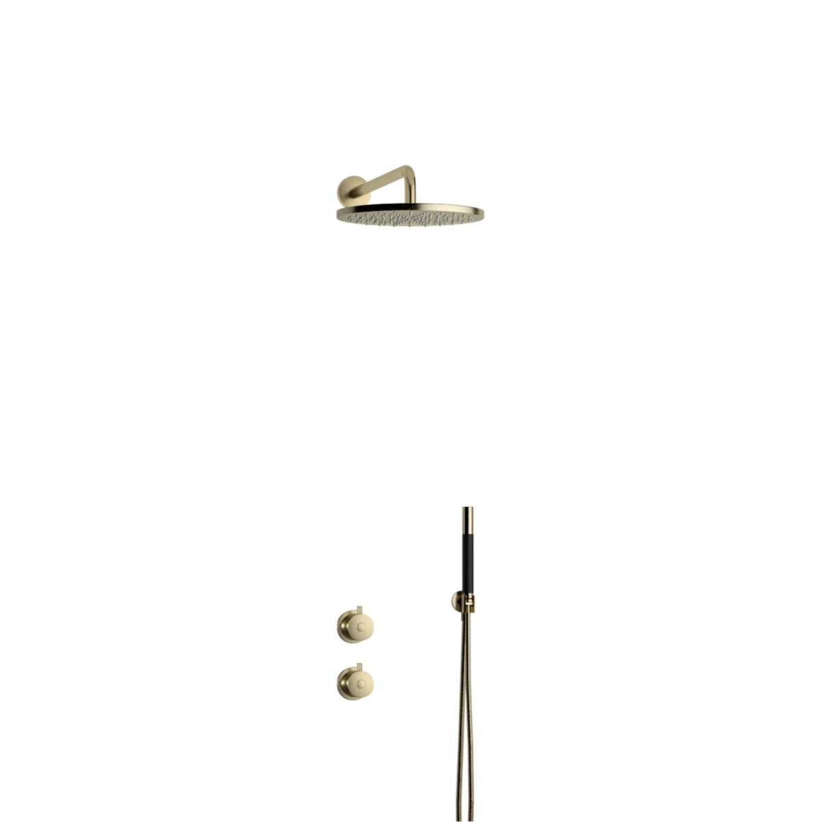 Takduschset Tapwell BOX7268 ROUND Classic Edition 2 för Inbyggnad Honey Gold