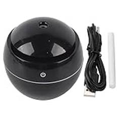 Mini Luftfuktare, Lågbrus Aroma Air Diffuser Luftfuktare med LED Touch USB Design, Desktop Mute Air Purification Cool Mist Luftfuktare för Hemmets Kontor(Svart)