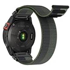 Kompatibelt med Garmin Fenix 8 51 mm armband, 26 mm QuickFit nylonarmband, justerbar sport för Garmin 6X/6X Pro/7X/7X Pro/5X/5X Plus/3/3 HR/Descente MK1/MK2/MK3, Epix Pro/Tactix Delta, Enduro 3/2