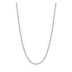 Nialaya, Tilbehør, Herre, Grå, L, Mens Silver Cuban Link Chain in 2mm
