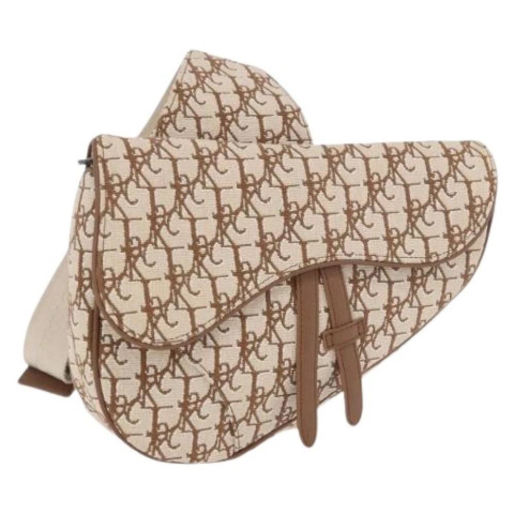 Dior Vintage Pre-owned Trotter Skuldertaske - Vintage - Dame - Beige - ONE SIZE - Uld