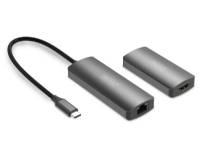 (ComputerSalg) DIGITUS - Sender og modtager - video/audio/USB forlænger - HDMI, USB-C - op til 30 m