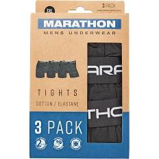 Marathon herre 3-pak tights str. 5XL - sort (På lager i varehus)