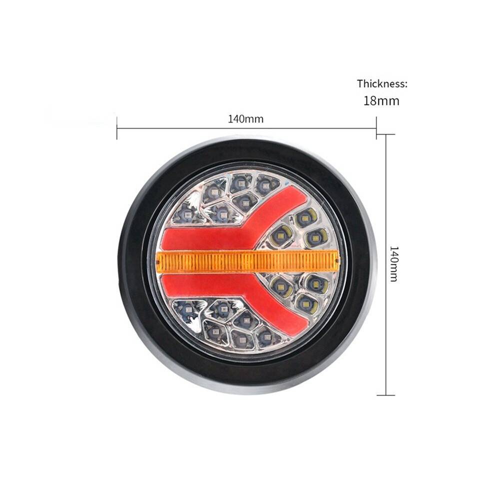 4Pcs 12V 24V LED Round Car Rear Tail Light Brake Stop Side Turn Warning Indicator Lamp Truck Trailer ATV RV Bus