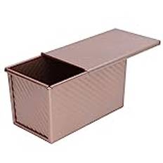 Kakform, Bakform i Kolstål Undvik Stick Easy Deforming Bröd Rostat Brödform med Lock Lämplig för Bakning (Guld)