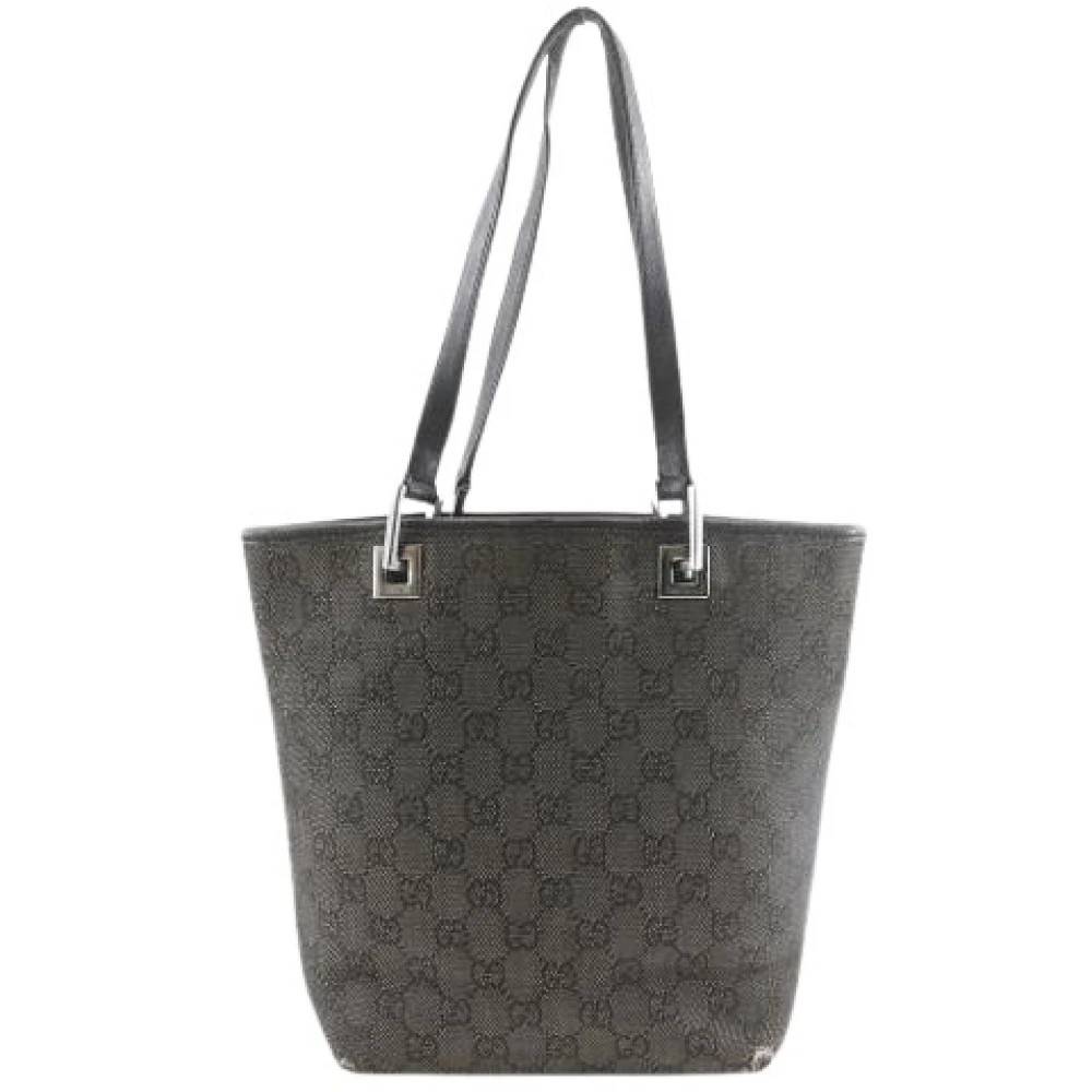 Gucci Vintage Pre-owned GG Denim Tote Taske - Vintage - Dame - Sort - ONE SIZE - Denim