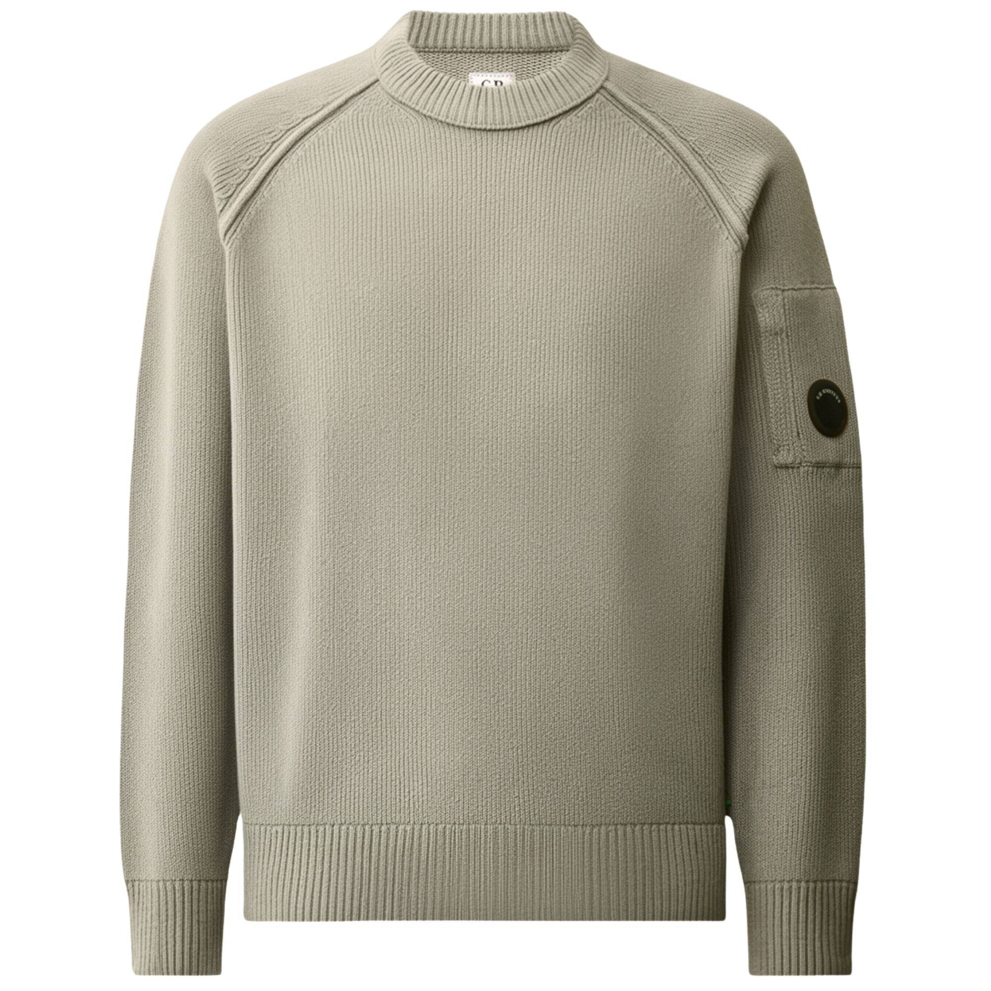 C.P Company Chenille Cotton Lens Crewneck Sweater - Ermine XXL - ERMINE