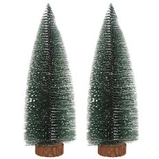 2Pcs Mini Christmas Tree Christmas Scene Decoration Home Desktop Window Display Pine Christmas Tree