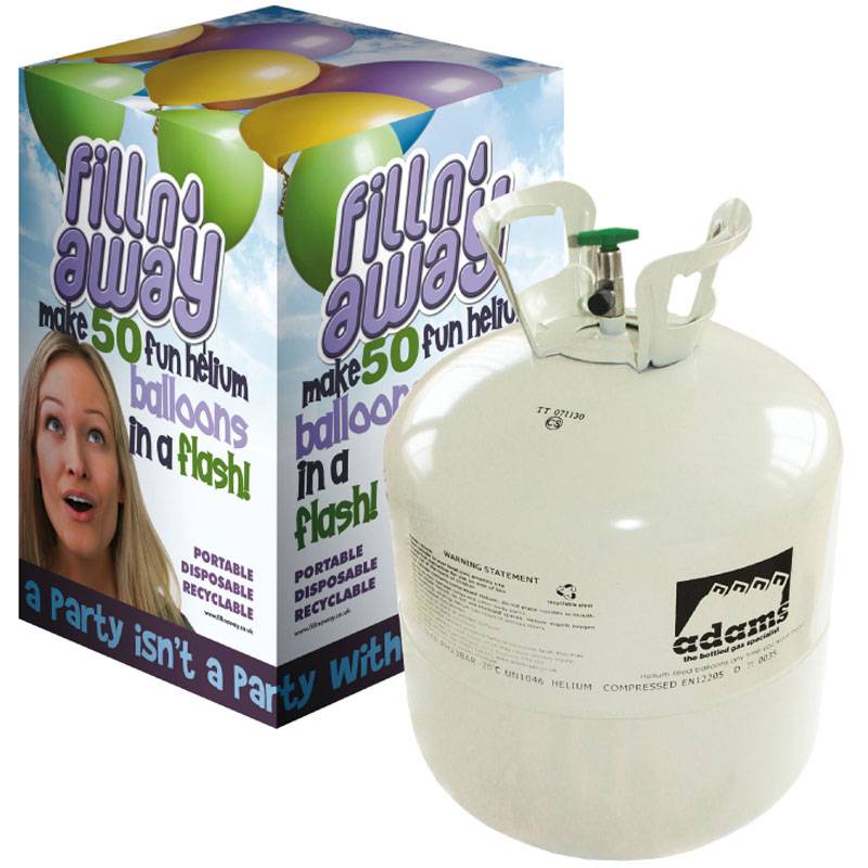 Ballongas Helium Kit med 50 Balloner (Stor Beholder med 50 Balloner)