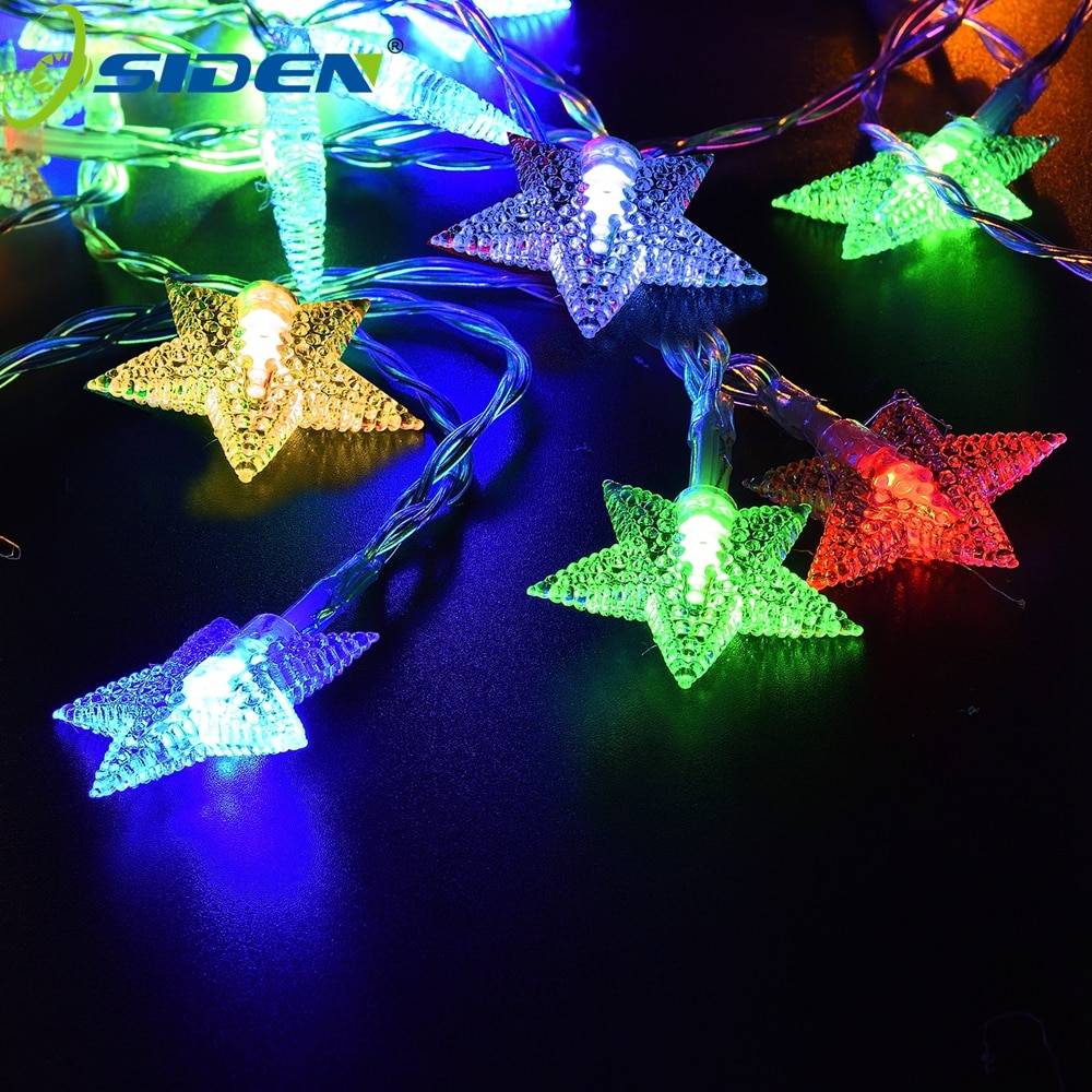 Ljus 8m 60 led 10m 100 led solslingor rgb star fairy lights vattentät utomhus dekorerad trädgård jul - RGB / 7 meter 50 led