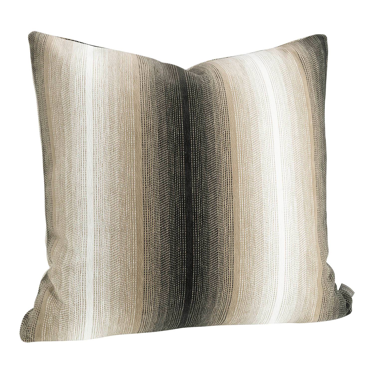 Kuddfodral Outdoor - Bagary velvet stripe linen - Beige/Taupe