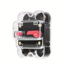 TEMU 50a 12v-48v Circuit Breaker For Stereo Audio, Fuse Inverter With Manual Reset & Dust Cover, Polyamide Housing, Car Series Compatible - Without Battery