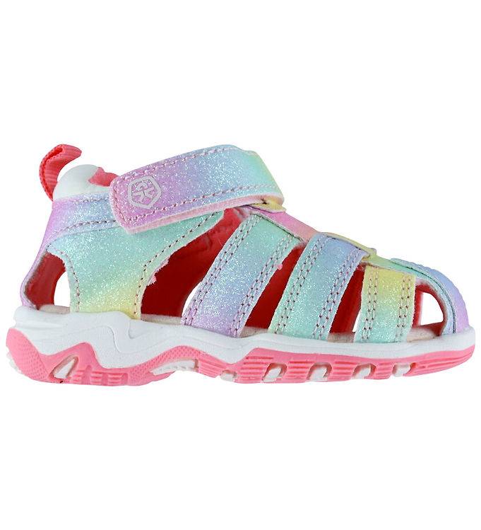 Color Kids Sandaler m. Velcro - Rosa Lemonad m. Glitter - Color Kids - 25 - Sandal