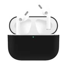 Mjukare skyddsskal för Apple AirPods Pro airpod pro-case, svart Silikon skyddsfodral för hörlurar, wireless charging case för earbuds