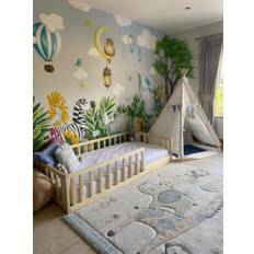 HomeForDreams H4D-25: golvsäng för småbarn, Montessori-inspirerad sängram för att främja självständighet hos småbarn (naturträ, 200 x 140 cm)