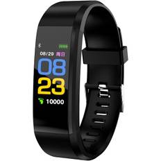 Fitness Trackere med pulsmåler, søvnovervågning, blodsyre, skridttæller og SMS-opkald notifikation Sundhedstræningsur Sort1